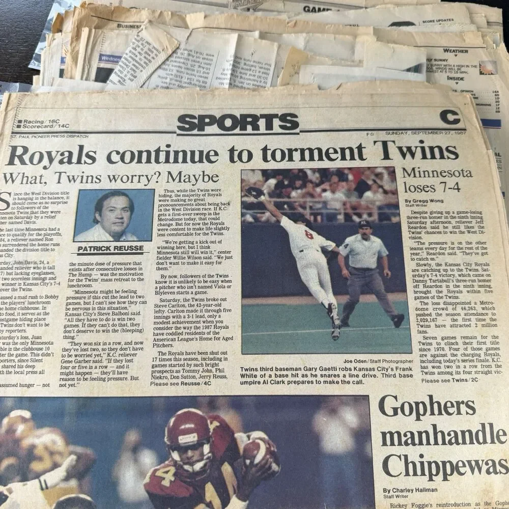 Vintage St Paul Pioneer Press Minnesota Twins World Series 1987 1991 Newspapers